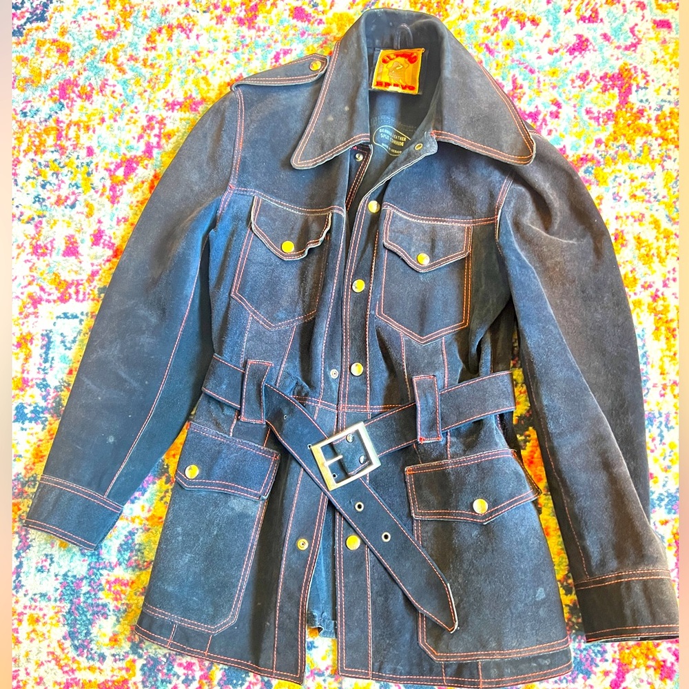 1970 RARE Blue Unisex Vintage Cowhide El Toro Jacket